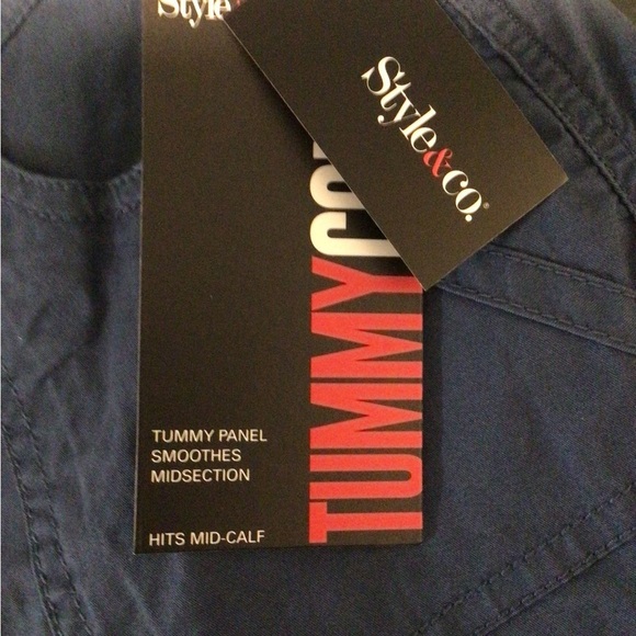 Macy’s Style and co. NWT 8 blue Capri tummy control  Capri pants - Picture 6 of 9